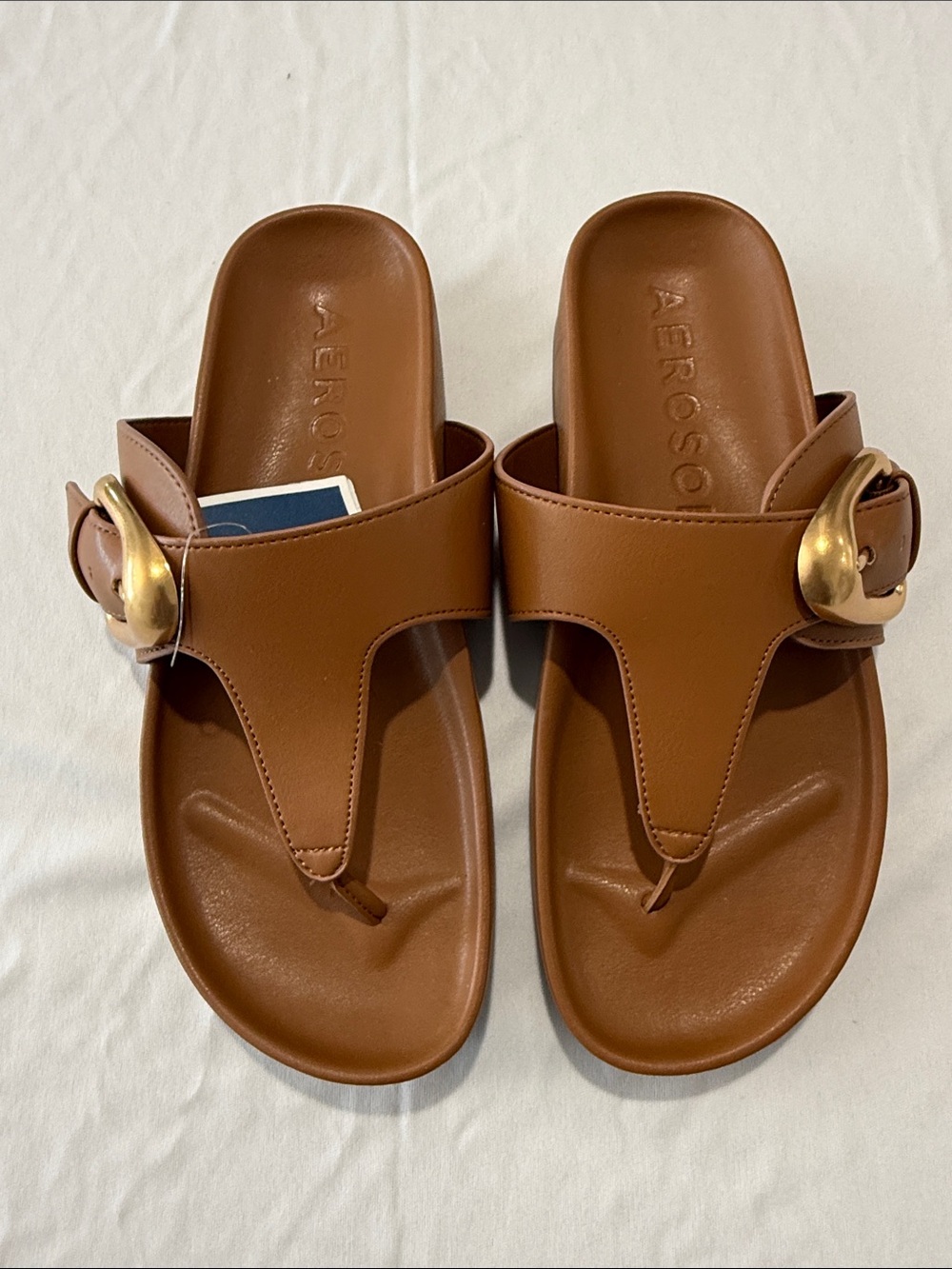 NEW AEROSOLES Cognac Thong Sandals